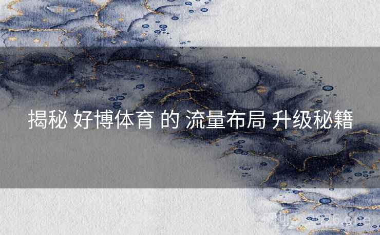 揭秘 好博体育 的 流量布局 升级秘籍