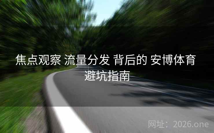 焦点观察 流量分发 背后的 安博体育 避坑指南