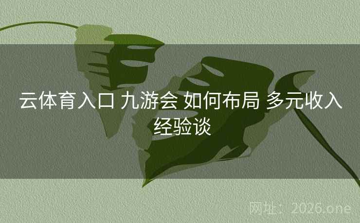 云体育入口 九游会 如何布局 多元收入 经验谈
